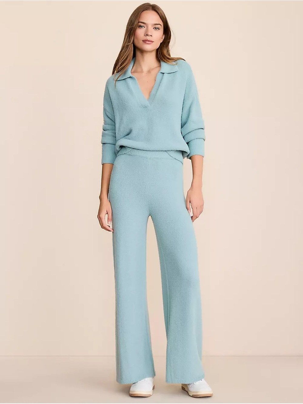 Lou and Grey Fuzzy wide leg sweater pant and sweater set